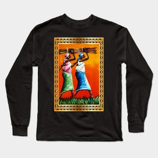 African Woman Artwork, Black History Long Sleeve T-Shirt